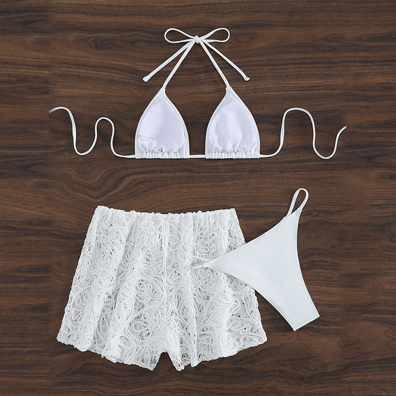 Damen Spitzeneinsatz Badeshorts Drune