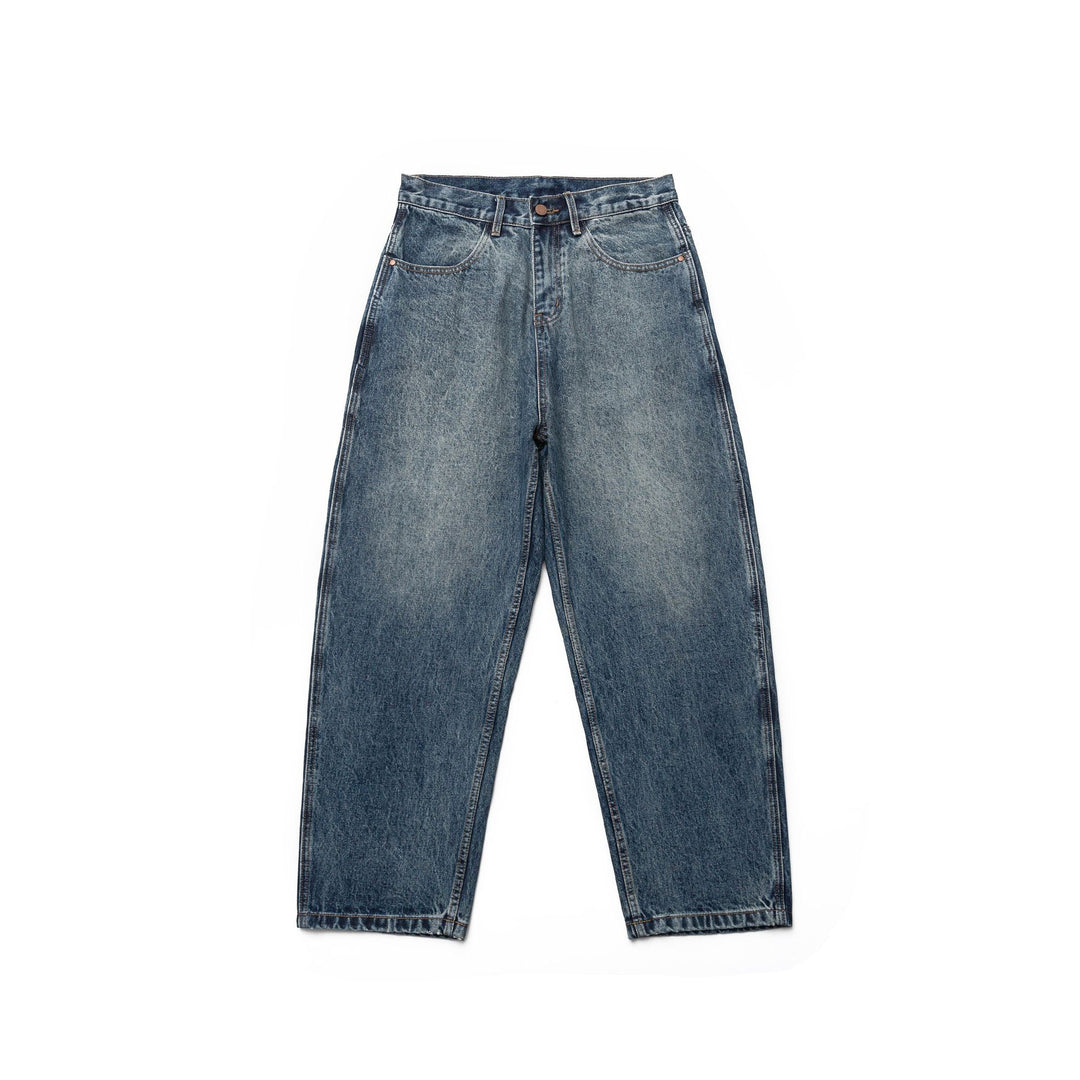 Damen Hochtaillierte Straight-Jeans im Retro-Workwear-Stil mit geradem Bein Drune