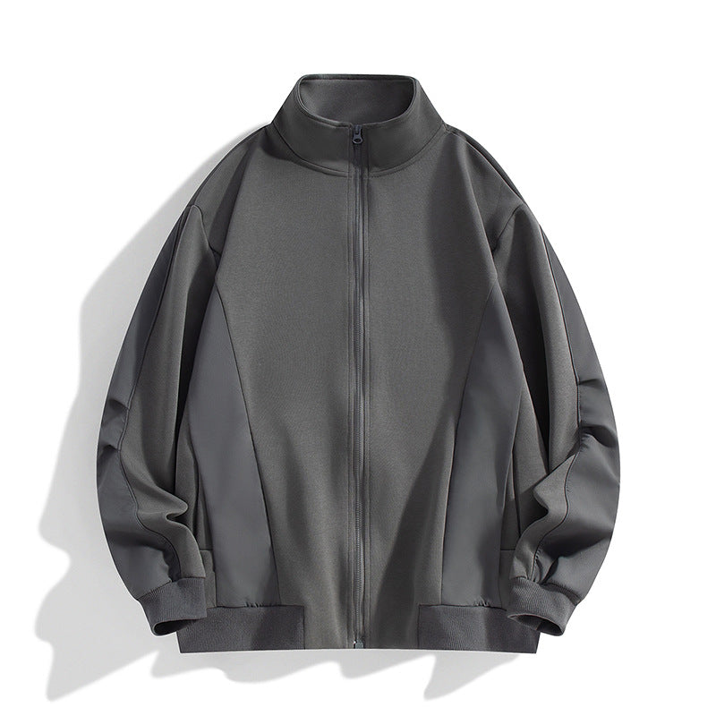 Herren Boxy-Performance-Zipjacke mit hohem Stehkragen, Paneelnähten & windabweisender Struktur Drune