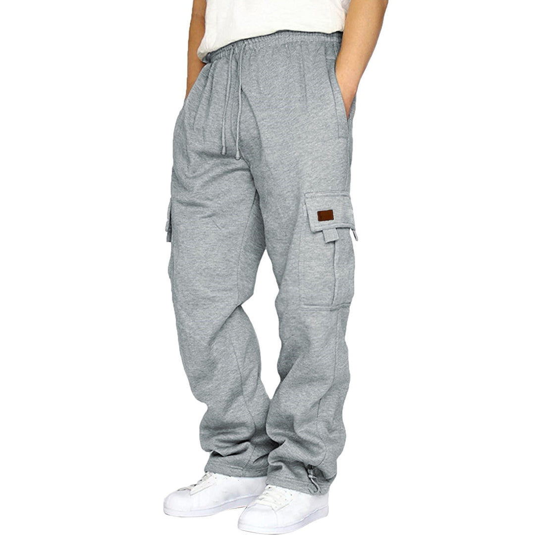Herren nan konisch zulaufende Sweat-Cargohose mit elastischem Bund, Kordelzug und Klappentaschen Drune