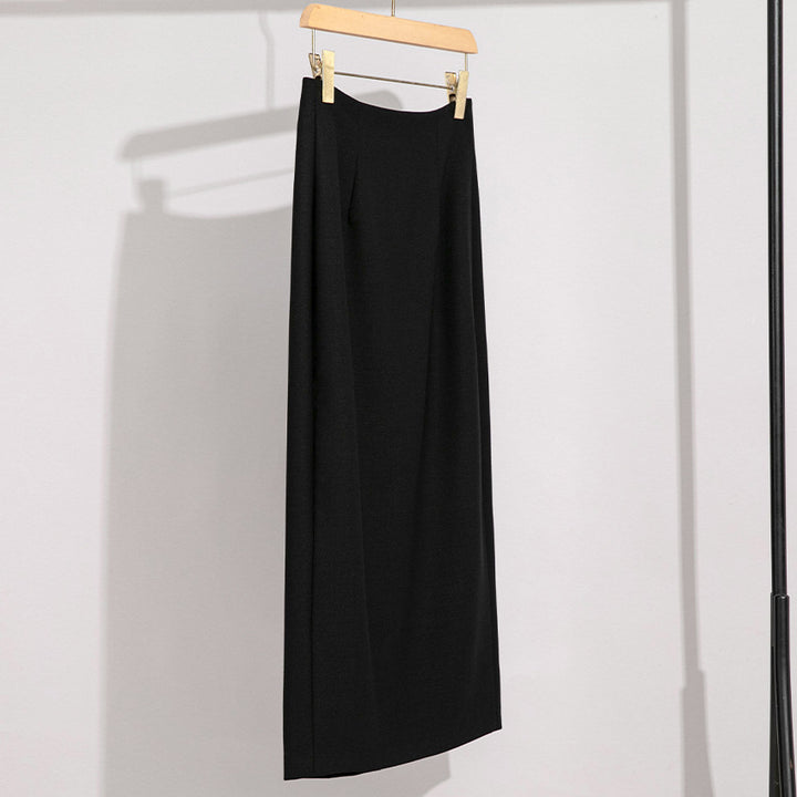 Damen Maxirock aus Feinstrick mit geradem Fall und hoher Taille Drune
