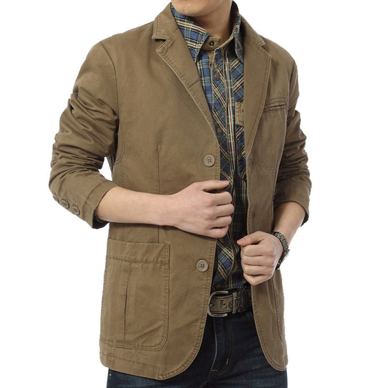 Herren Modische Leinenblazerjacke Drune