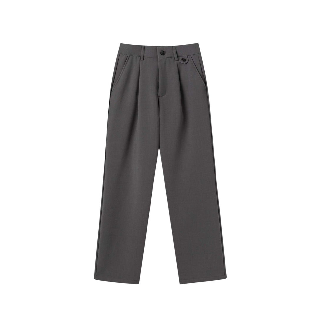 Damen Weite Bundfaltenhose mit hoher Taille und klassischem Bunddetail Drune