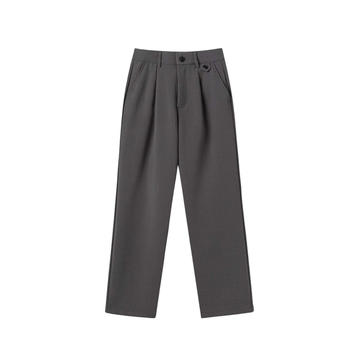 Damen Weite Bundfaltenhose mit hoher Taille und klassischem Bunddetail Drune