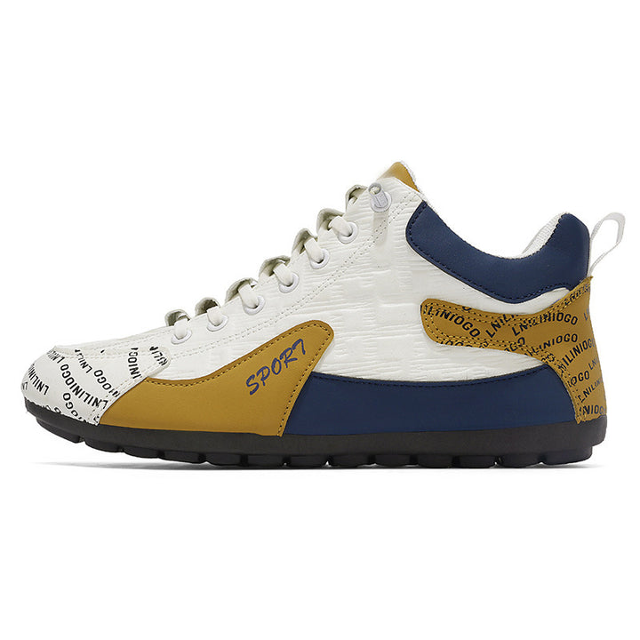 Herren Moderne leichte Schnür-Sneaker mit gepolstertem Kragen und kontrastierenden Overlays Drune
