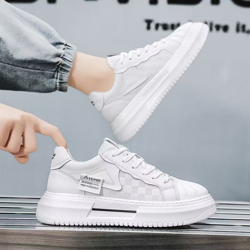 Damen modische Plattform Sneakers mit trendigem Karomuster und bequemer Dämpfung Drune