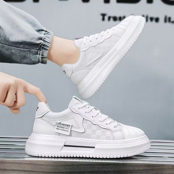 Damen modische Plattform Sneakers mit trendigem Karomuster und bequemer Dämpfung Drune