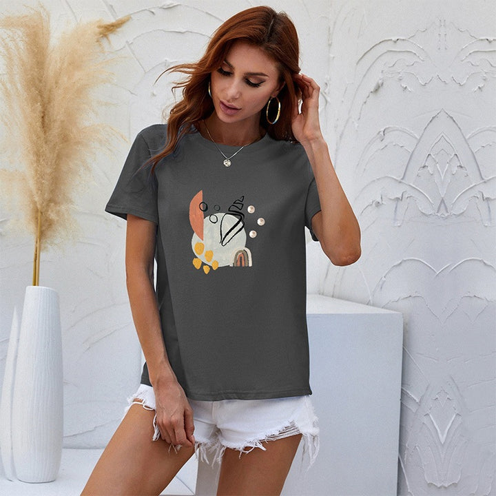 Damen Modernes T-Shirt mit Kunstmotiv Drune