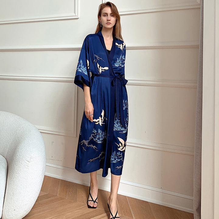 Damen Kimono-Robe mit zartem Blumenmuster und fließendem Schnitt Drune