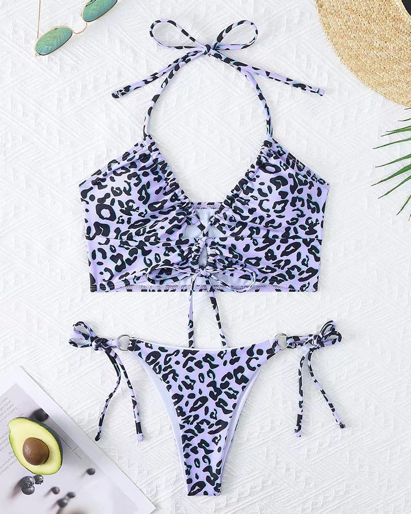 Damen Bikini-Set mit aufregendem Leopardenmuster und verstellbaren Trägern Drune