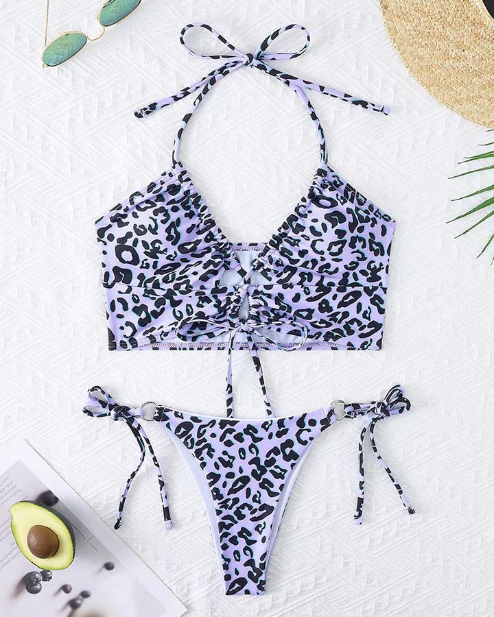 Damen Bikini-Set mit aufregendem Leopardenmuster und verstellbaren Trägern Drune