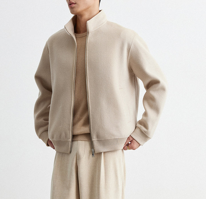 Herren Reißverschluss-Wollblouson mit Stehkragen Drune