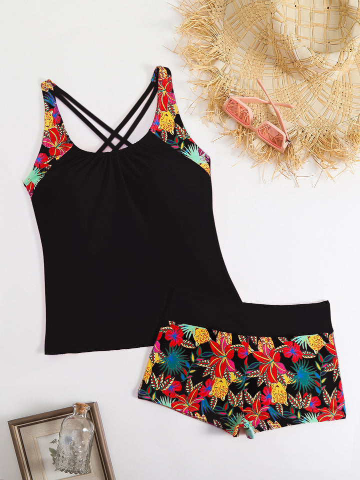 Damen Tankini-Set mit sportlichem Schnitt und floralem Design Drune
