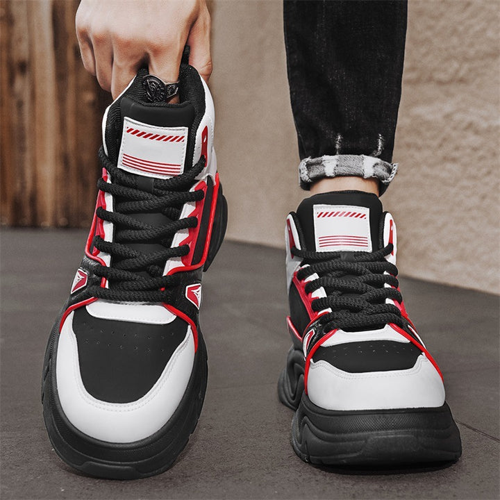Herren High-Top City-Plateau-Sneaker mit skulpturierter Wellenlaufsohle, gepolstertem Knöchelkragen und griffiger Offroad-Traktion Drune