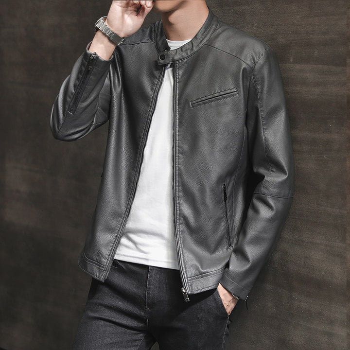 Herren Moderne Kunstlederjacke Drune