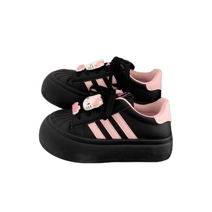 Damen Plateau Sneakers mit verspielten Hello Kitty Applikationen Drune