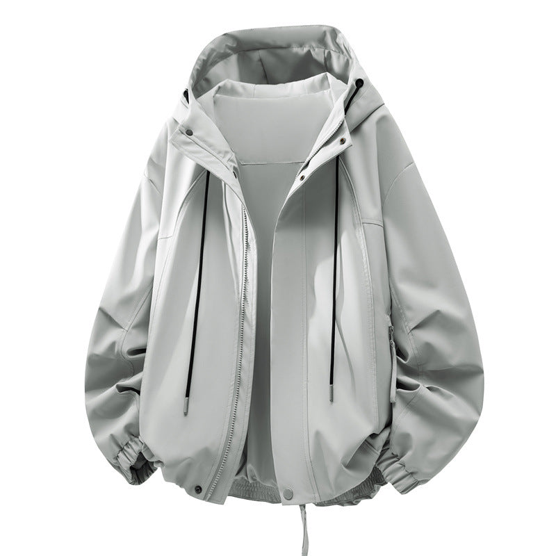 Unisex Oversize Regen- und Windjacke mit Kapuze, wasserabweisender Funktionsmembran Drune