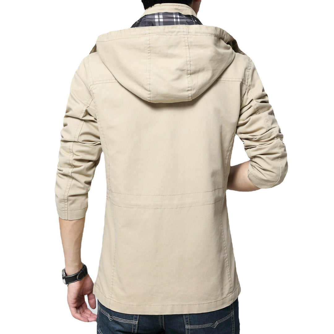 Herren Kapuzen-Parka im Fieldstyle mit Kordelzug und Reißverschluss Drune