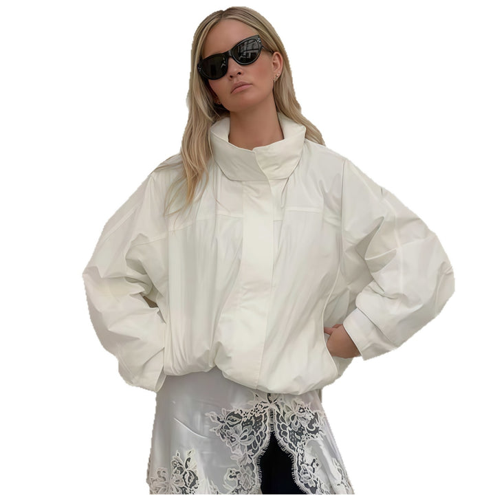 Damen moderne Übergangsjacke mit hohem Kragen Drune