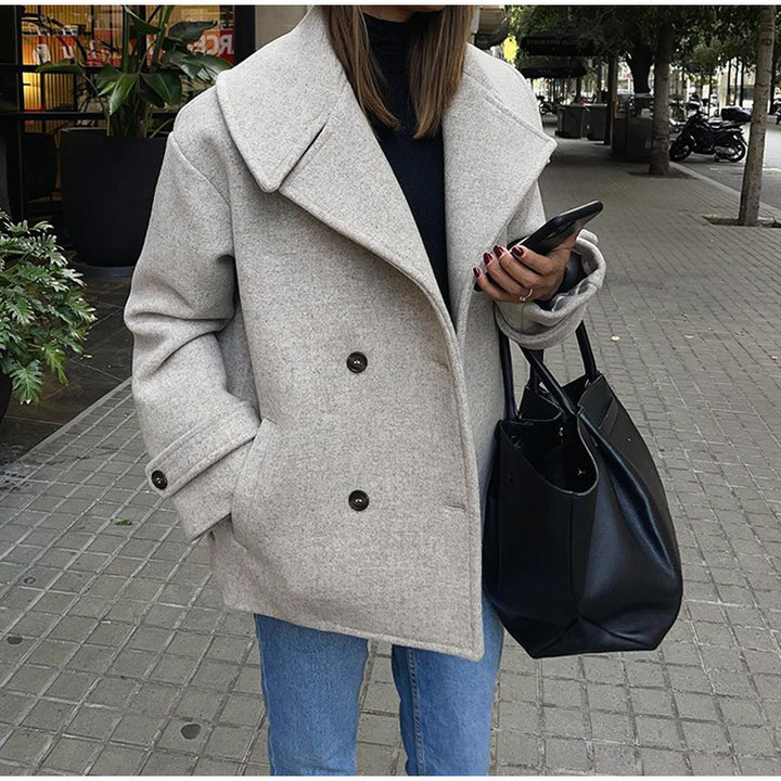 Damen Oversized Wollmantel Drune