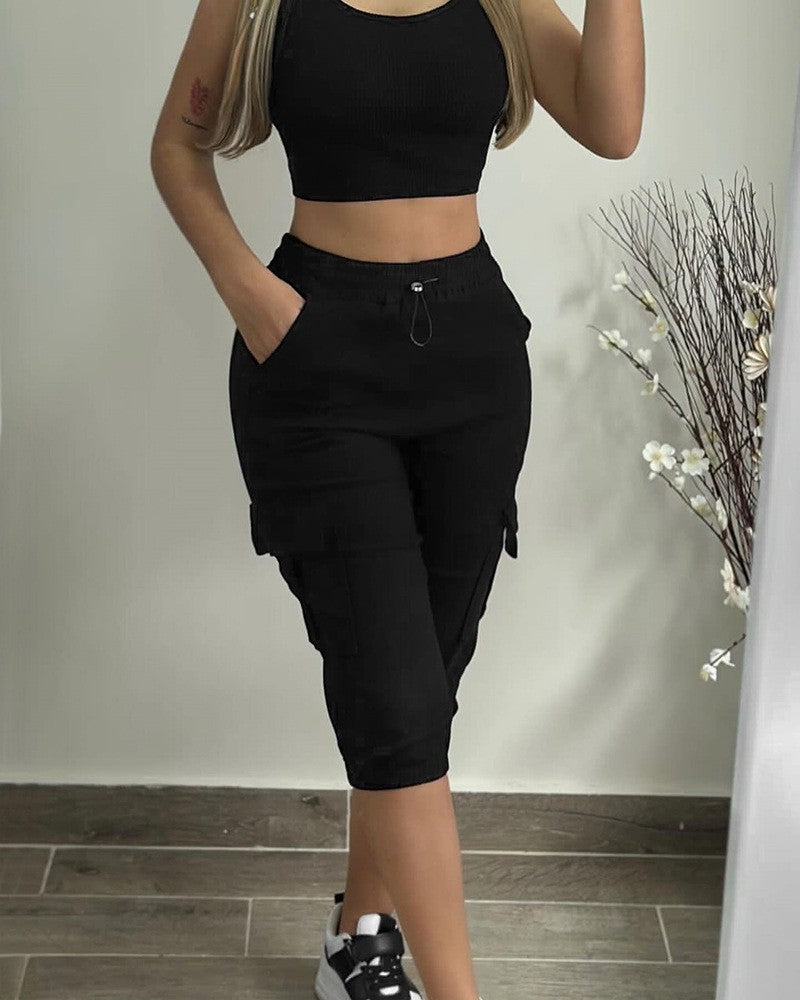Damen Cargo-Jogginghose mit praktischen Taschen und elastischem Bündchen Drune