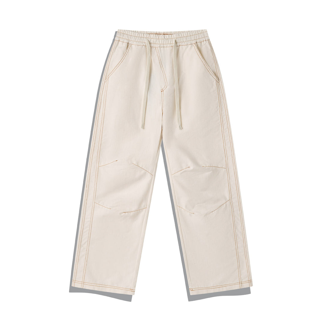 Damen Weite Denim-Cargo-Culotte mit elastischem Bund und Kontraststeppung Drune