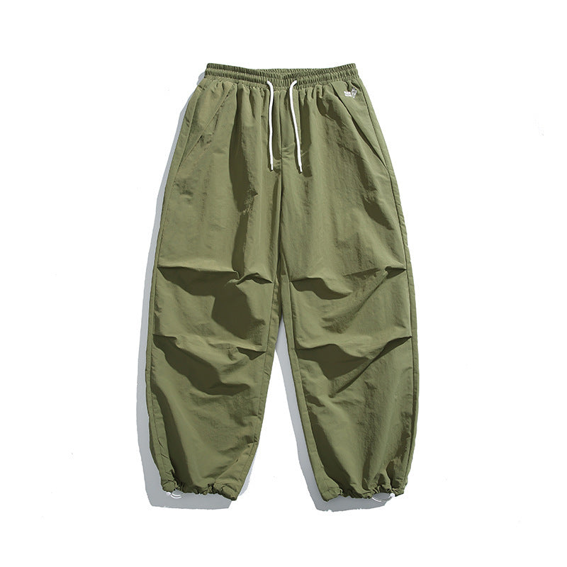 Herren Baggy-Cargo-Hose mit elastischem Tunnelzugbund, Kordelzug und verstellbaren Saumbündchen Drune
