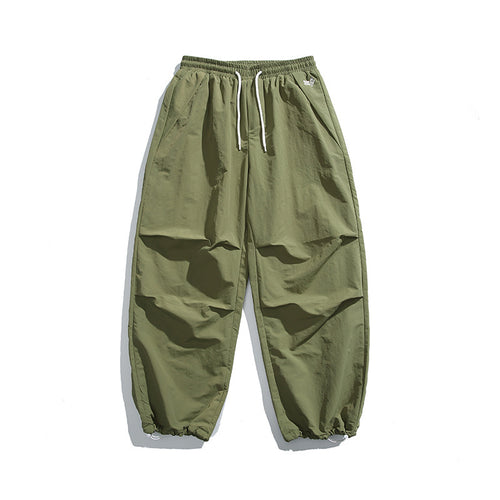 Herren Baggy-Cargo-Hose mit elastischem Tunnelzugbund, Kordelzug und verstellbaren Saumbündchen Drune