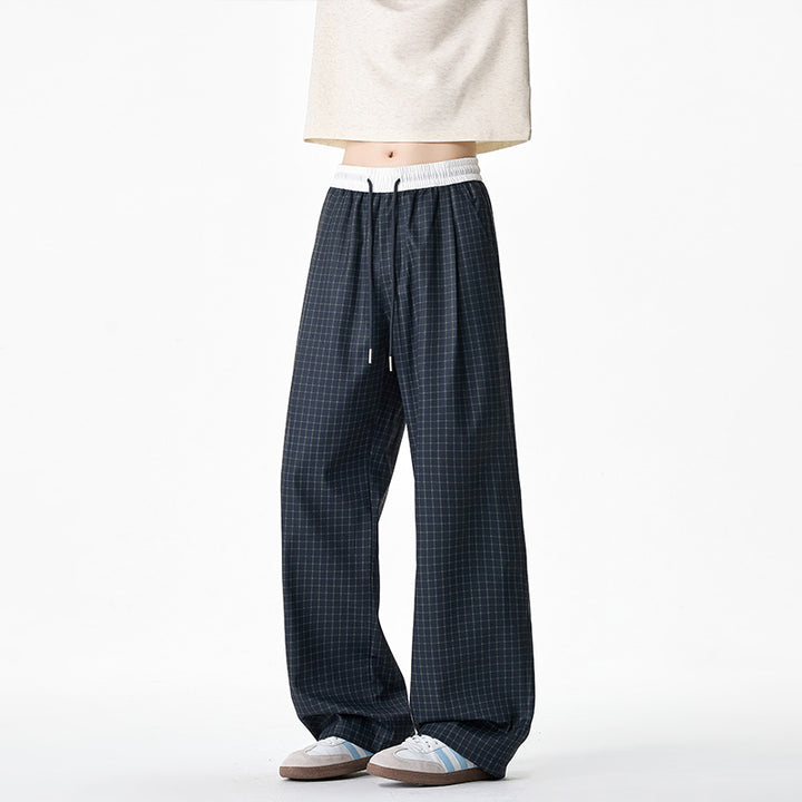 Damen Modische Harem-Hose mit Karo-Muster Drune