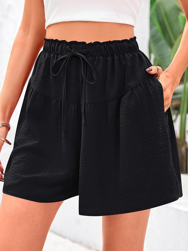 Damen Bequeme Loose-Fit Shorts mit Elastikbund und Taschen Drune