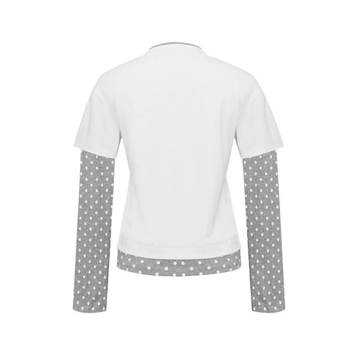 Damen Lagen-Langarmshirt mit Tupfen-Innenlayer und kalligrafischem Statement-Print Drune