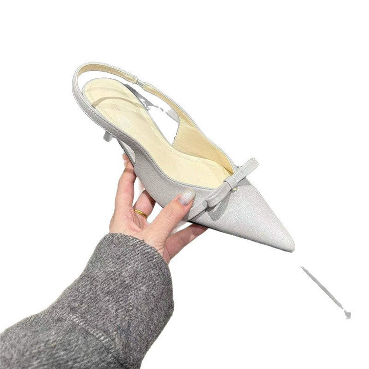 Damen elegante Slingback-Pumps mit feinem Riemchen und Schleifenapplikation Drune