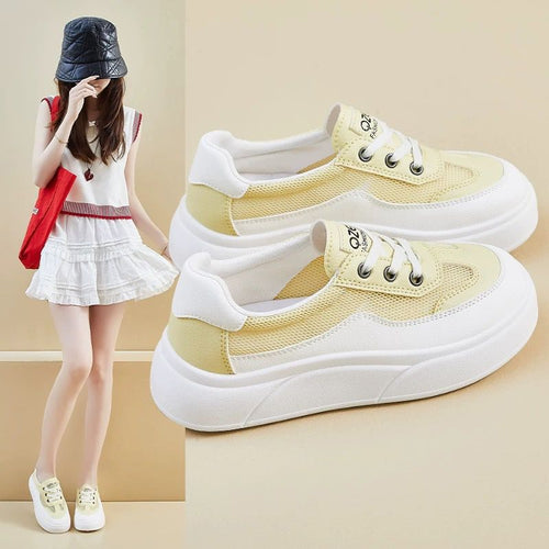 Damen Modische Chunky Sneaker mit atmungsaktivem Obermaterial und komfortabler Sohle Drune