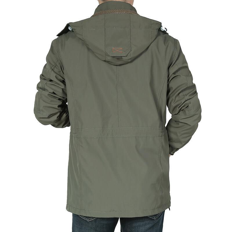 Herren winddichter Fieldparka mit wärmender Kunstfell‑Innenlage, Kapuze und multifunktionalen Taschen Drune