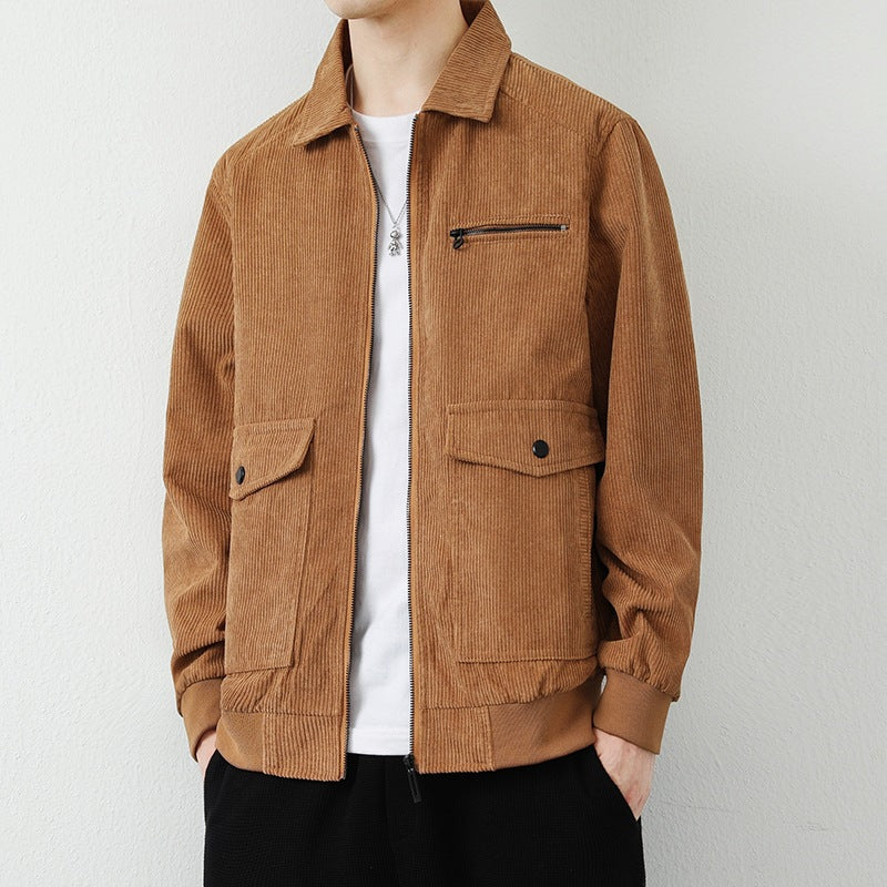 Herren Lässige Cordjacke mit praktischen Taschen Drune