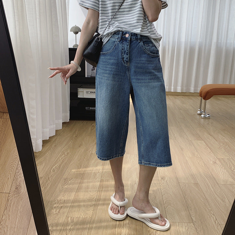 Damen Weite Denim Culottes Drune