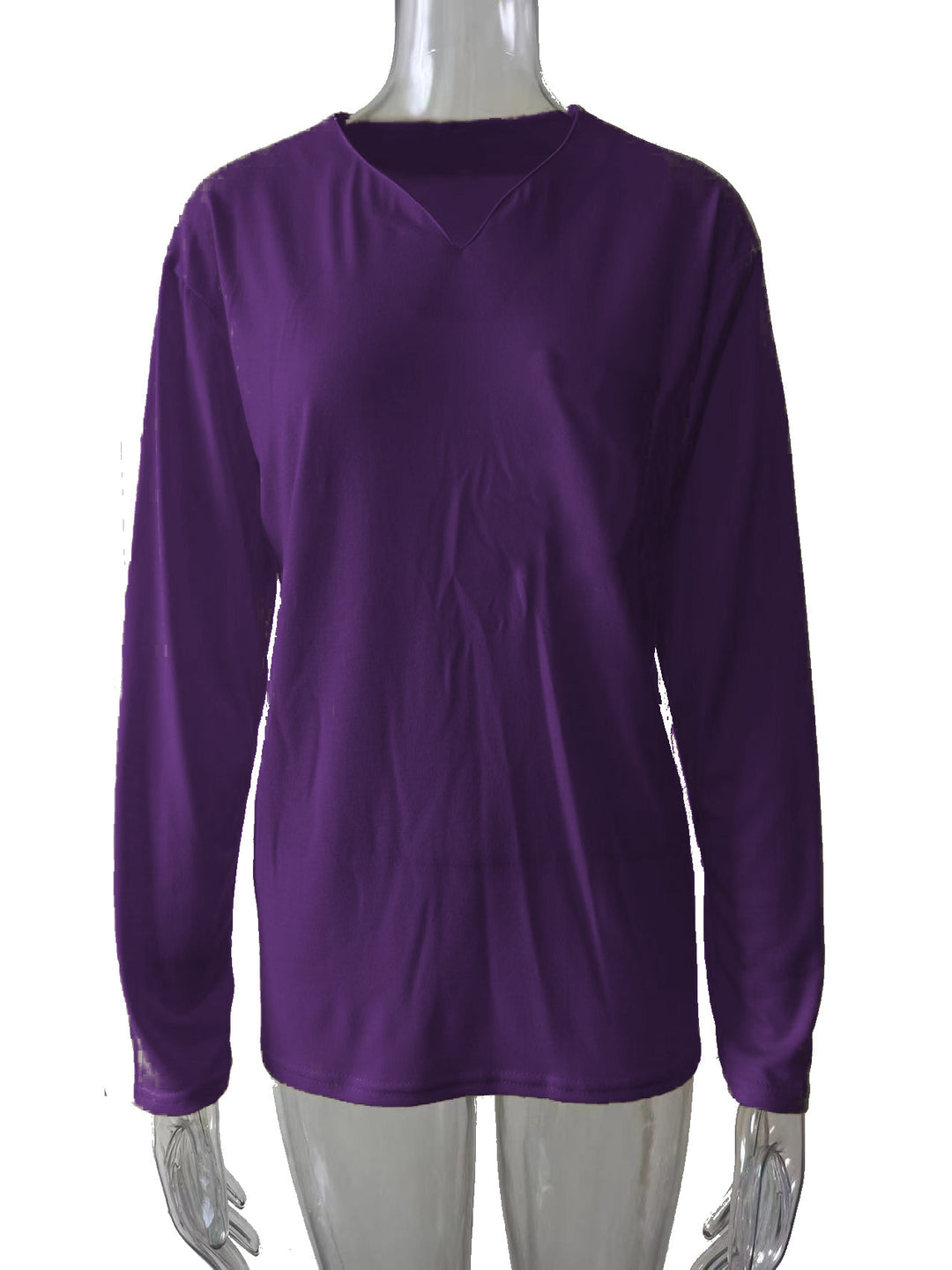 Damen nan legeres Langarmshirt mit V-Notch-Ausschnitt, Brusttasche und lockerer Oversize-Passform Drune