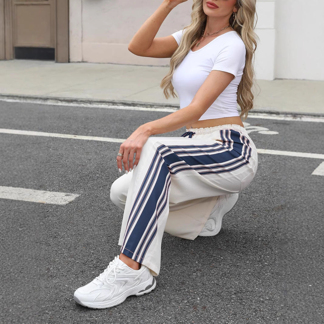 Damen Lässige Sporthose mit seitlichen Streifen Drune