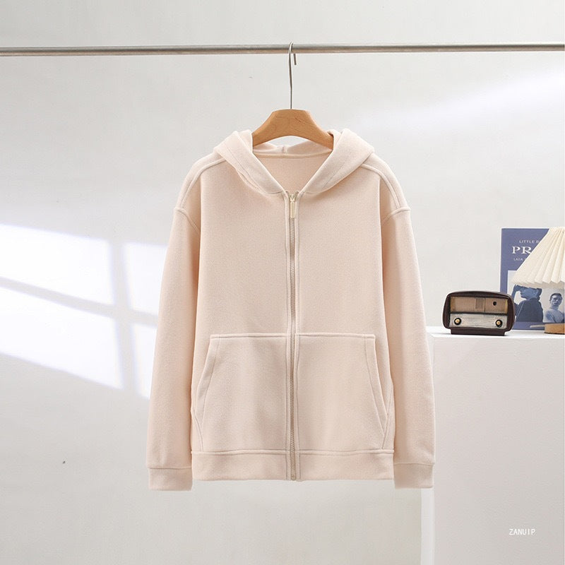 Damen Fleece-Hoodie mit durchgehendem Reißverschluss und Kängurutaschen Drune
