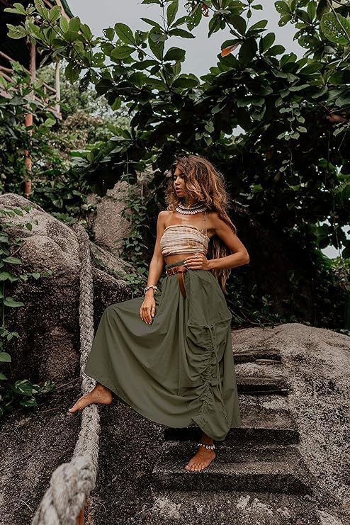 Damen Weit geschnittene Sommerhose mit praktischen Taschen und verspielten Raffungselementen Drune
