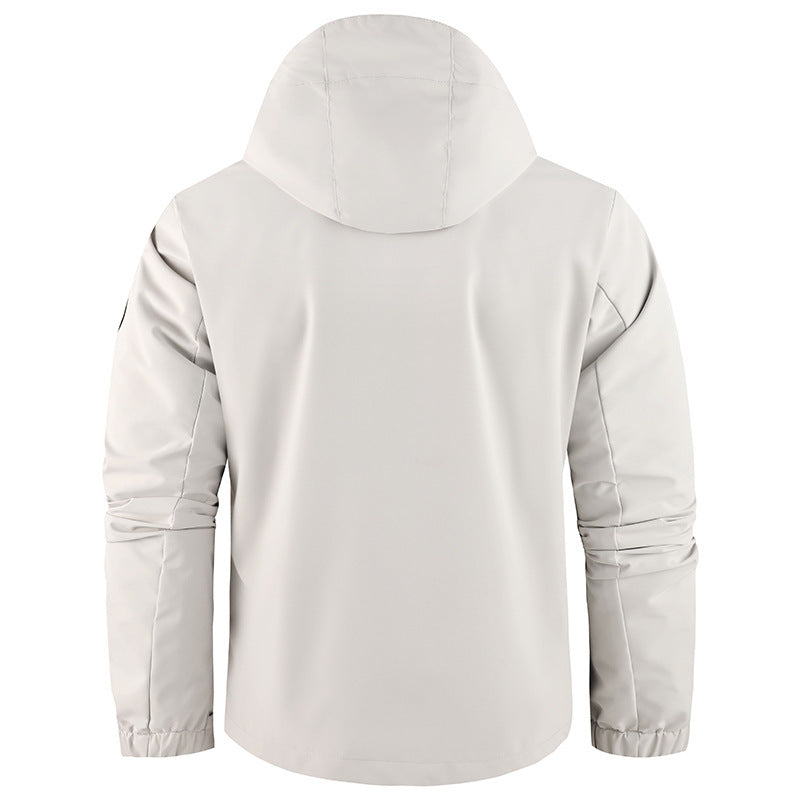 Herren nan technische Fieldjacke mit Kapuze und multifunktionalen Taschen, wasserabweisende Softshell Drune