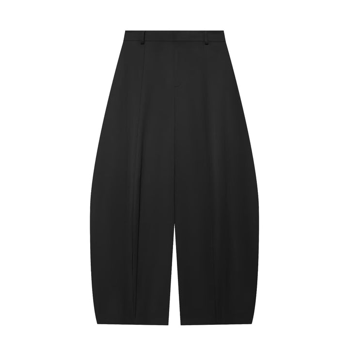 Damen Hochtaillierte weite Stoffhose mit Bügelfalte Drune