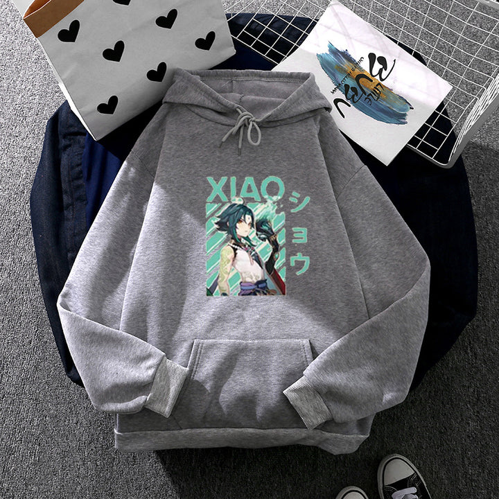 Damen nan weicher Oversize-Kapuzenpullover mit kawaii Pilzfrosch-Print, Kängurutasche und gerippten Bündchen Drune