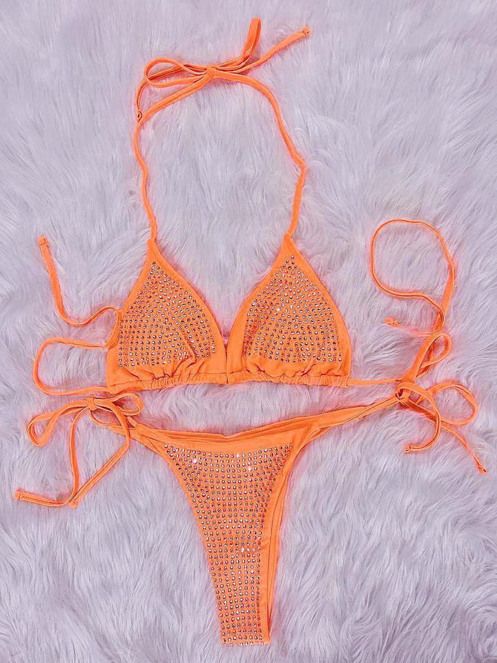 Damen Glitzernde Strass Bikini Set Drune