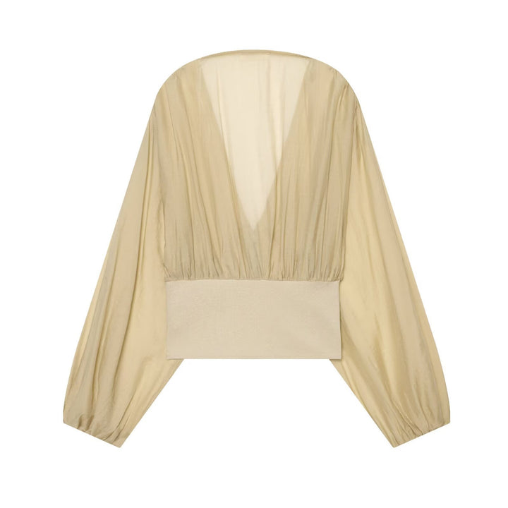 Damen Cape-Bolero mit Korsettbund und voluminösen Ballonärmeln Drune