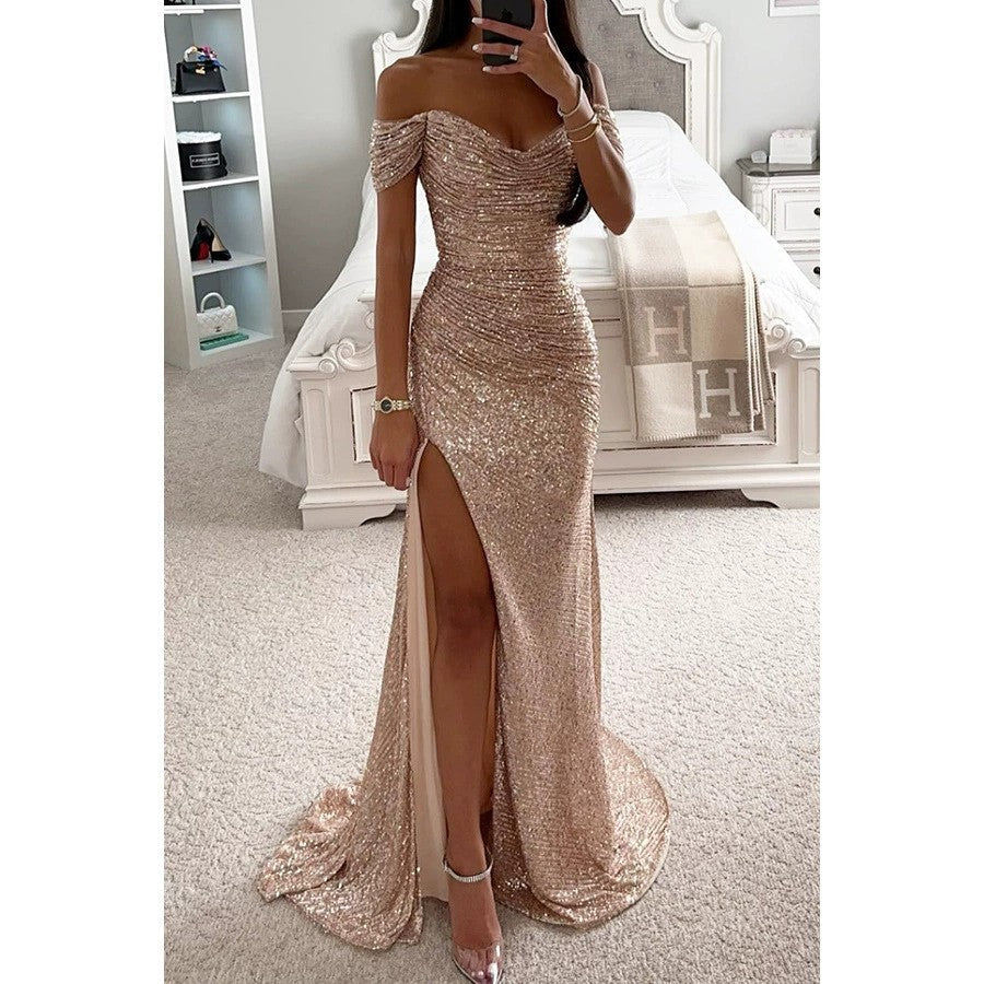 Damen Abendkleid mit schimmernden Pailletten Drune