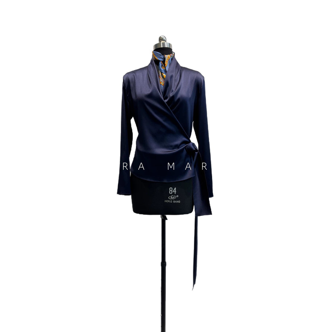 Damen Elegante Wickelbluse Drune