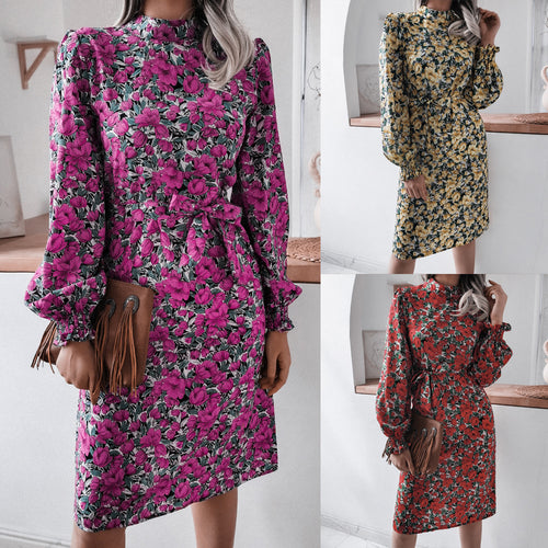 Damen Blusenkleid mit floralen Mustern Drune