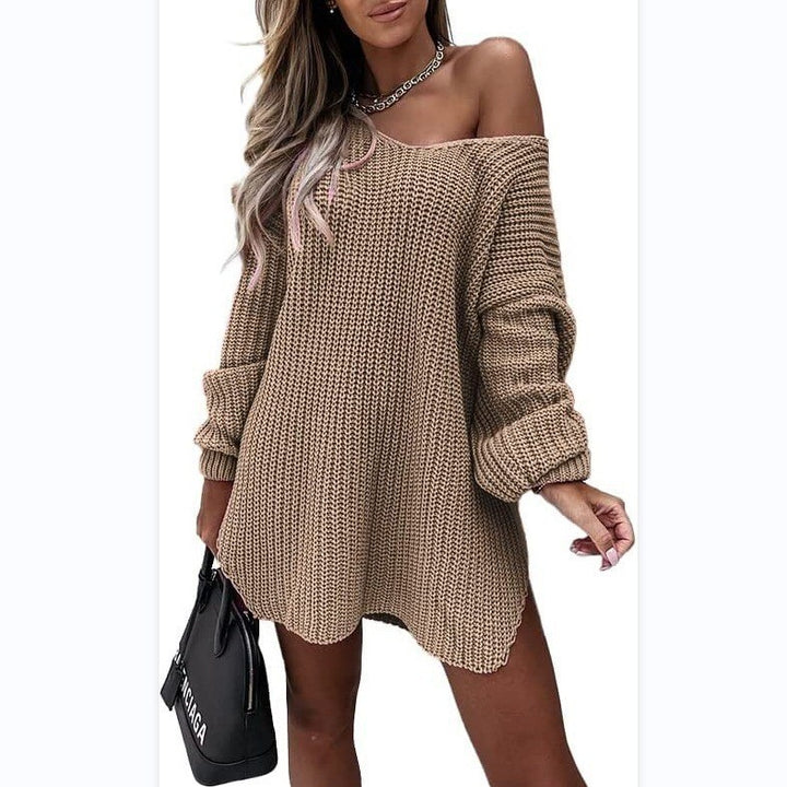 Damen Oversized Strickkleid Drune