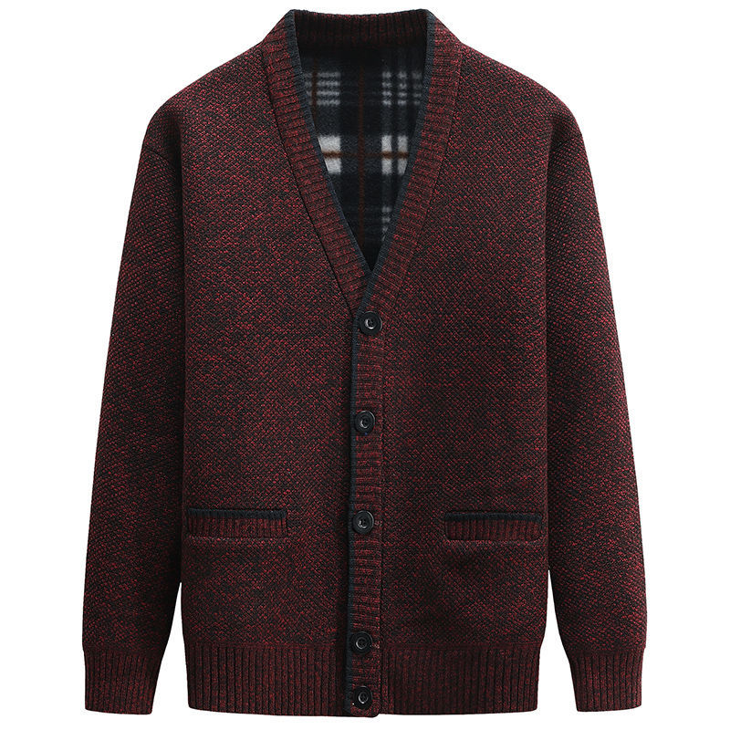 Herren Strickjacke mit kariertem Innenfutter und praktischen Taschen Drune